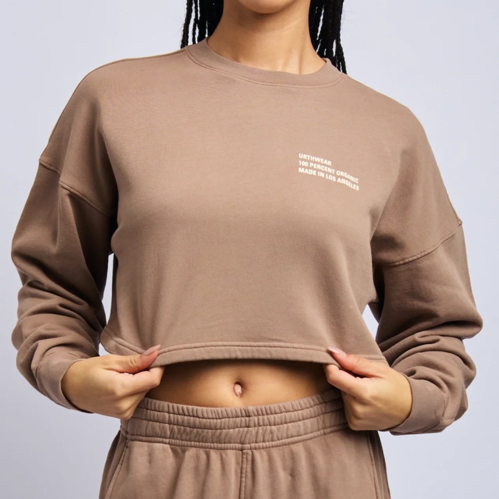 Brown Organic Cotton Cropped Top